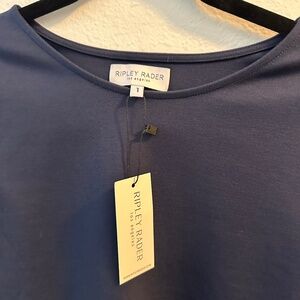 Ripley Rader NAVY PONTE KNIT SHORT SLEEVE TOP size XS (1)